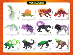 Jouets de monstres fantastiques phosphorescents, 12 styles de figurines de créatures mythiques anciennes, design lumineux, figurines d'action à collectionner pour enfants - Product Image 4