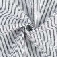 Tissu Popeline Rayé Teint en Fil Écologique 55% Lin 45% Coton pour Chemises Formelles et Décontractées Hommes, Femmes, Enfants et Uniformes