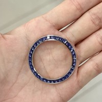 Inserts de lunette de montre de luxe personnalisables en acier inoxydable JR DJ 36 mm avec zircone cubique