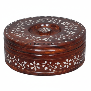 Cacerola para Chapati de Metal de la Mejor Calidad, Color Plateado Moderno, Aleación de Aluminio, Asa Ergonómica, Ecológica, con Grabado de Hojas Florales - Product Image 1