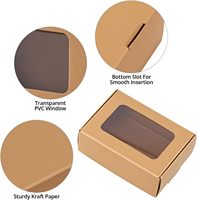 QWORK 30 boîtes rectangulaires en papier kraft avec fenêtre transparente en PVC 85x60x30mm Emballage cadeau et artisanat pour célébrations