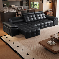 Sofá Reclinable Eléctrico Moderno de Cuero Nappa Italiano - Conjunto de Sofás Modulares con Movimiento Eléctrico - Muebles de Lujo para Sala de Estar