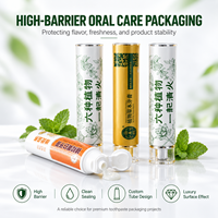 Tube de dentifrice bicolore en aluminium-plastique avec bouchon à vis, impression UV, couleur contrastée, emballage visuel tendance