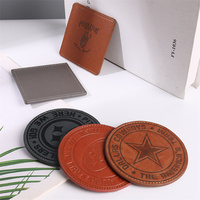 Sous-verres en cuir antidérapants de 10 cm, tapis de table à manger d'intérieur, tapis de cuisine, ensemble de sous-verres en cuir personnalisés pour les boissons