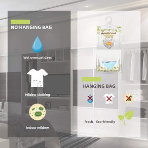 220 g/paquete de bolsas colgantes absorbentes de humedad sin fragancia, deshumidificador doméstico para armario, sótano, almacén, armario, humedad - Product Image 6