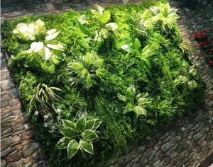 सजावट संयंत्र पत्ती पैनल कृत्रिम हरी घास की दीवार बॉक्वुड हेज कृत्रिम पौधे आउटडोर - Product Image 5