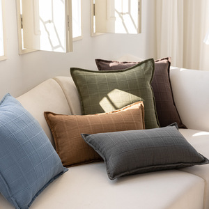 Funda de cojín de jacquard bohemio a cuadros de doble cara de poliéster - Product Image 3