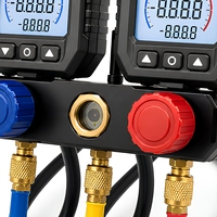 Jeu de manomètres numériques HVAC Retek, kit de manomètres pour réfrigérant automobile, R134a R410A R22 R32, 75 bars, alliage d'aluminium