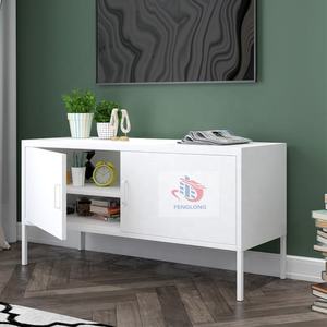 Meuble <span class=keywords><strong>TV</strong></span> moderne minimaliste en acier blanc laqué avec rangement polyvalent <span class=keywords><strong>pour</strong></span> salon, idéal <span class=keywords><strong>pour</strong></span> usage commercial - Product Image 6