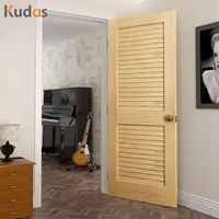Porte de chambre intérieure en bois massif avec lamelles blanches, apprêté pour bois