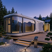 Capsule spatiale moderne en acier, mini-maison préfabriquée, maison modulaire ADU pour atelier, entrepôt, système de contrôle intelligent, éco-responsable