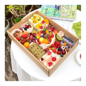 Ustom-impresión de <span class=keywords><strong>bandejas</strong></span> de cartón de Papel kraft para pícnic, embalaje de caja de pastoreo con ventana - Product Image 1