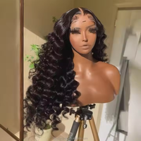 Perruque Cheveux Humains Ondulés et Bouclés SDD Loose Bouncy Wave, Fermeture HD Sans Colle 5x5, Vente en Gros, Meilleure Vente, Cheveux Vietnamiens Body Wave