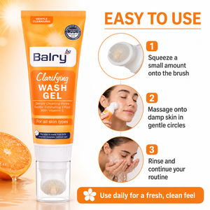 <span class=keywords><strong>Gel</strong></span> <span class=keywords><strong>Limpiador</strong></span> <span class=keywords><strong>Facial</strong></span> Vegano con Vitamina C Balry con Cepillo, <span class=keywords><strong>Limpiador</strong></span> <span class=keywords><strong>Facial</strong></span> Clarificante de Limpieza Profunda para Piel Sensible - Product Image 3