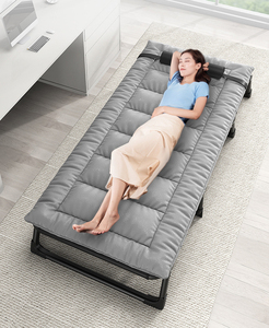 Foldable Single <b>Bed</b> Lunch Break <b>Bed</b> Outdoor <b>Camping</b> Nap <b>Bed</b> Camp Cot / <b>Folding</b> Cot Multifunctional Recliner ZDC0001 Steel Frame - Product Image 3