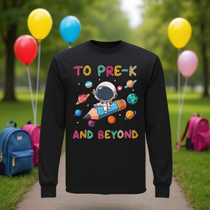 Camiseta de manga larga con diseño de astronauta espacial para el primer día de la escuela, para niños de preescolar en adelante - Product Image 3