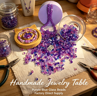 Perles d'espacement en verre violet multicolores, marque YUZHU, vente en gros en vrac pour projets de fabrication de bijoux DIY (bracelets, colliers)
