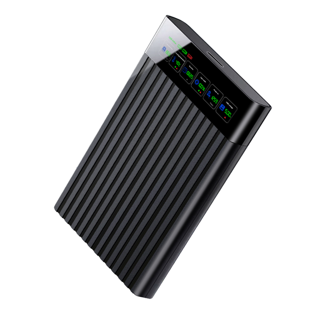 SHUOLE Plastic 2.5" HDD/SSD SATA to Type-C Enclosure with UASP Support and Smart LCD Display