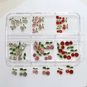 X5 6 Grid/Box Cherry <strong>Design</strong> <strong>Nail</strong> Art Charms Pink <strong>Red</strong> Metal 3d Alloy Manicure Rhinestones Diy <strong>Nail</strong> Decorations - Product Image 6