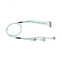 12 Fiber OM4 Optical Fiber Trunk Cable Assemblies with 360° Bendable LC Boot for for 40G/100G Transmission