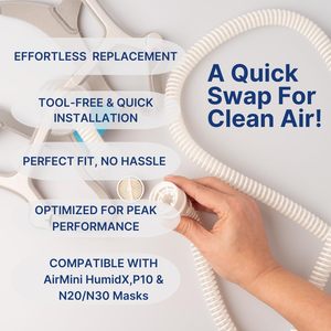 Filtri <span class=keywords><strong>CPAP</strong></span> in Polipropilene Traspirante Ecologico per Aria Pulita, Cartucce di Ricambio HME HumidX Plus Compatibili con ResMed - Product Image 4