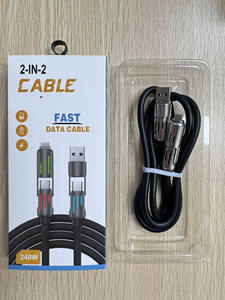 In lega di zinco Silicone 240W quattro-in-uno cavo dati ricarica rapida 1M 1.5M 2M cavo USB per iPhone per <span class=keywords><strong>Samsung</strong></span> stampante <span class=keywords><strong>Computer</strong></span> - Product Image 2