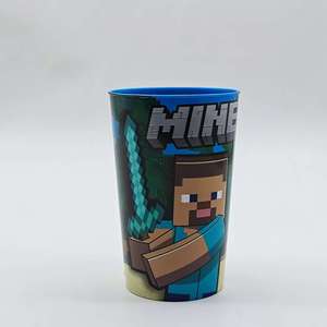 Gobelet à paille <span class=keywords><strong>Minecraft</strong></span> 250 ml en PP bleu, design cartoon écologique pour usage domestique, en plastique - Product Image 2