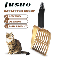 Jusuo Pelle à litière pour chat en métal, pelle profonde, nettoyeur de déjections, poignée ergonomique, conception antirouille, pour le nettoyage de la litière