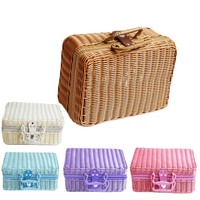 Panier de rangement rétro en rotin, accessoire de photographie de mariage, panier en fausse osier, panier cadeau, organisateur