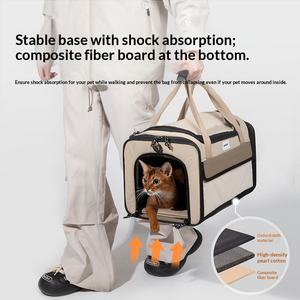 <span class=keywords><strong>Sac</strong></span> de transport pour animaux de compagnie extra large avec base antichoc, <span class=keywords><strong>sac</strong></span> de voyage pliable avec fenêtres en maille et cadre intégré pour chiens et chats - Product Image 2