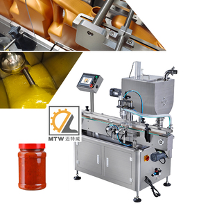 MTW đơn đôi đầu tự động dán mật ong Jar Máy rót chai với Máy trộn và Phễu - Product Image 5