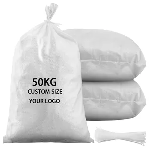 Wholesale customization 25kg 50kg empty pp woven polypropylene bags sand bag