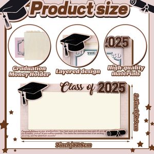 การ์ดใส่เงินไม้สำหรับรับปริญญา รุ่นปี 2026 ดีไซน์ 3 มิติ ของขวัญรับปริญญาสำหรับนักเรียน ของขวัญเงินแบบสร้างสรรค์ - Product Image 2