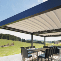 Pergola motorisée rétractable pour terrasse extérieure, protection solaire en gros