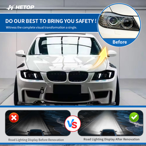 Faros Delanteros HETOP E90 2005-2012, Piezas de Auto de Doble Color, Estilo Ojo de Serpiente Láser, Faro Delantero para <span class=keywords><strong>BMW</strong></span> Serie 3 <span class=keywords><strong>320i</strong></span> 330i, Blanco y Amarillo - Product Image 3
