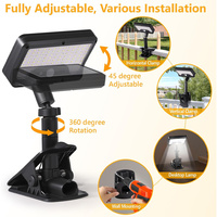 Lampu Tenaga Surya Clip On LED Isi Ulang, Dapat Diputar, Sensor Gerak Keamanan Luar Ruangan, Tahan Air, untuk Pagar Taman, Garasi, Berkemah, Dekorasi, USB