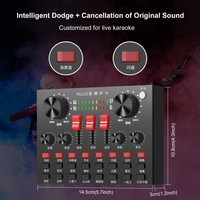 Gunting suspensi dudukan kejut logam, perlengkapan mikrofon Studio lengan profesional dengan Mixer suara BT dan kartu suara siaran langsung