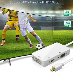 Puerto de pantalla multifunción, compatible con 4k, 1080p, 3 en 1, DP a HDTV, VGA, DVI, para proyector, <span class=keywords><strong>port</strong></span>átil, HDTV - Product Image 4