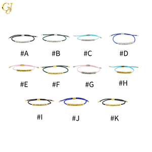 Bracelet acier inoxydable gravure personnalisée, corde tressée multicolore réglable, bijou personnalisé unisexe - Product Image 2