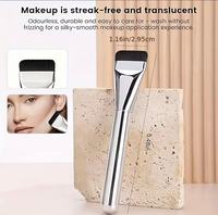 Spatule large pour fond de teint, poils synthétiques, manche en plastique, compatible cosmétiques coréens, pour une application adhérente du fond de teint liquide