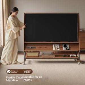 Mueble de <span class=keywords><strong>TV</strong></span> Moderno y Sencillo de Madera Maciza para Sala de Estar, con Almacenamiento <span class=keywords><strong>en</strong></span> el Suelo - Product Image 2