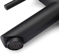 Robinet de lavabo moderne en acier inoxydable noir mat, mitigeur monocommande eau chaude et froide