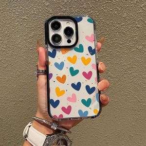Coque de téléphone transparente avec motif d'amour coloré antichoc pour iPhone 16 Pro 15 14 13 12 11 Pro Max XS MAX XR 7 8 Plus - Product Image 3