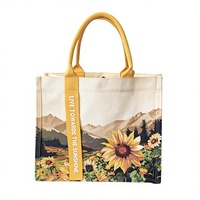 Sacs fourre-tout en toile à motif floral pour femme avec logo personnalisé, fermeture à bouton, taille 14 pouces, pour un usage quotidien