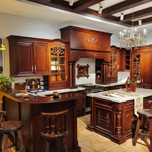 KINGV-mueble de cocina de madera maciza, mueble de estilo clásico Vintage, Europeo, duradero, Color personalizado, EE. UU.