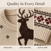 Pull en tricot personnalisé pour homme, style Noël nordique, laine 12GG, manches longues, chaud pour l'hiver, OEMODM, pull jacquard de Noël