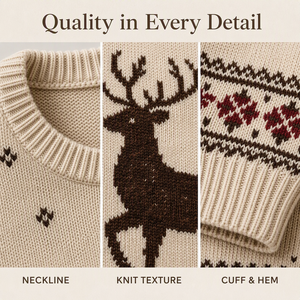 Custom Knit <strong>Sweater</strong> for <strong>Men</strong> Nordic Christmas Style 12GG Wool Long Sleeve Winter <strong>Warm</strong> OEMODM Jacquard Pullover Christmas <strong>Sweater</strong> - Product Image 3