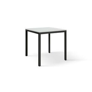 Raffaele Fixed <b>Dining</b> <b>Table</b> Statuary White Melamine <b>Top</b> Metal Base Indoor Use - Product Image 1