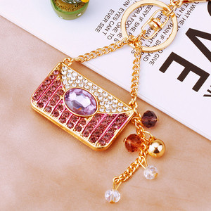 Ins Korean Metal Handbag Shaped <b>Key</b> <b>Ring</b> Hanging Ornaments Silk Screen Printed Women <b>Bag</b> Charm Keychain - Product Image 2