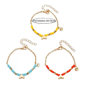 2404 Hot-selling Instagram three-color beauty handwoven children's jewelry niche fishtail cute bracelet three
